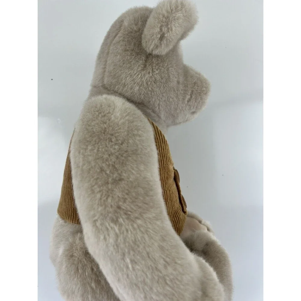 Vintage Dakin Teddy Bear Plush Stuffed Animal Mocha Corduroy Vest #24794 Plushie